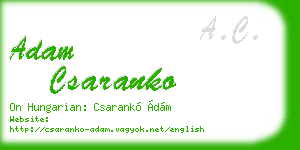 adam csaranko business card