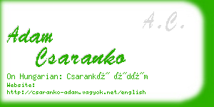 adam csaranko business card